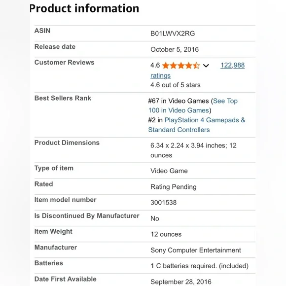 Preowned Not Tested Sony Original DualShock 4 Controllers - Black Pair - Picture 10 of 13